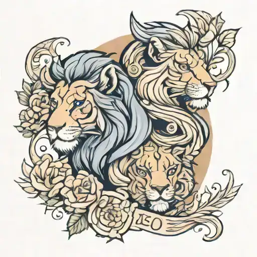 Leo and Gemini tattoo design idea