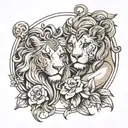 Leo and Gemini tattoo design idea