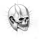 king Baldwin IV with mask tattoo design idea