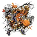 kobe bryant in dragonball z tattoo design idea