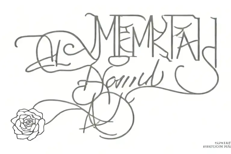 memorial dad text tattoo design idea