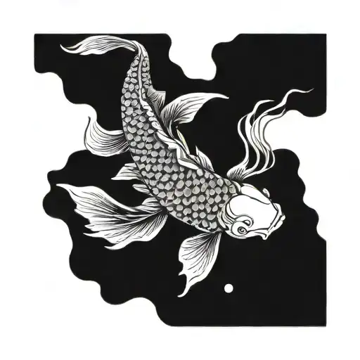2 koi fish swimming together tattoo design idea