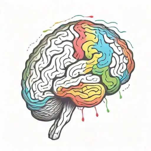 A tattoo design of a rainbow-colored brain to symbolize the client's support for the LGBTIQ community and awareness of mental health conditions like ADHD and epilepsy tattoo design idea