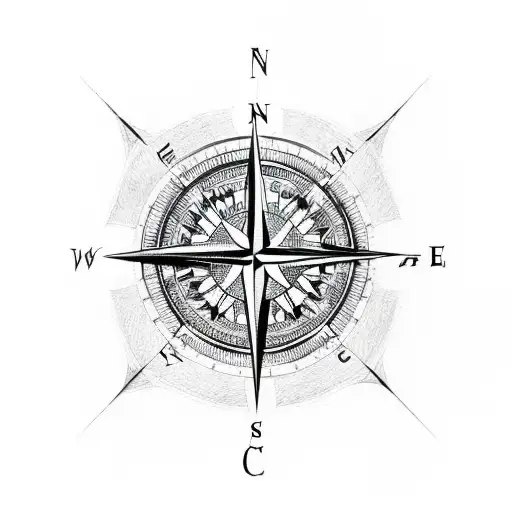 Compass ,vanlife, viking ,  tattoo design idea