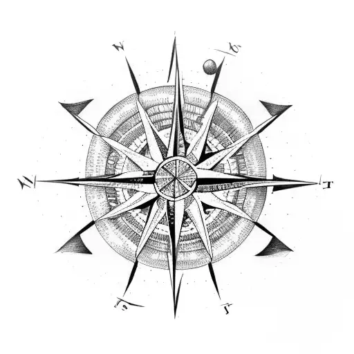 Compass ,vanlife, viking ,  tattoo design idea