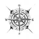 Arrow and compass tattoo design idea