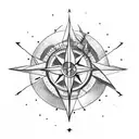 Arrow and compass tattoo design idea