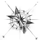 Arrow and compass tattoo design idea