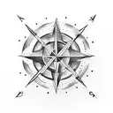 Arrow and compass tattoo design idea
