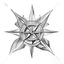 Arrow and compass tattoo design idea