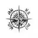 Arrow and compass tattoo design idea