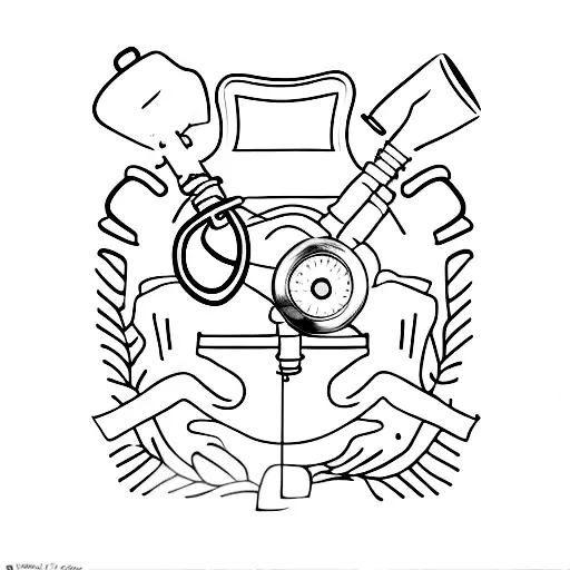 A hiking boot with a stethoscope wrapped around it, representing the balance between nature and medicine tattoo design idea