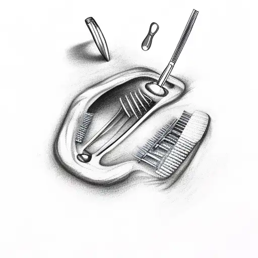 Messi juggling dental instruments tattoo design idea