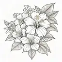hibiscus and gardenia tattoo design idea