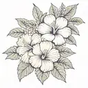 hibiscus and gardenia tattoo design idea