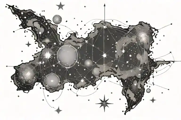 astronomy star map tattoo design idea