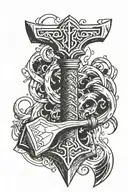 Thor hammer  tattoo design idea