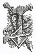 Thor hammer  tattoo design idea