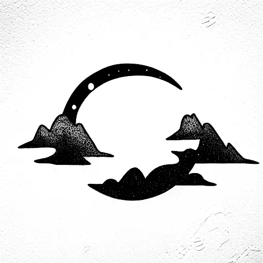 kid cudi moon tattoo design idea