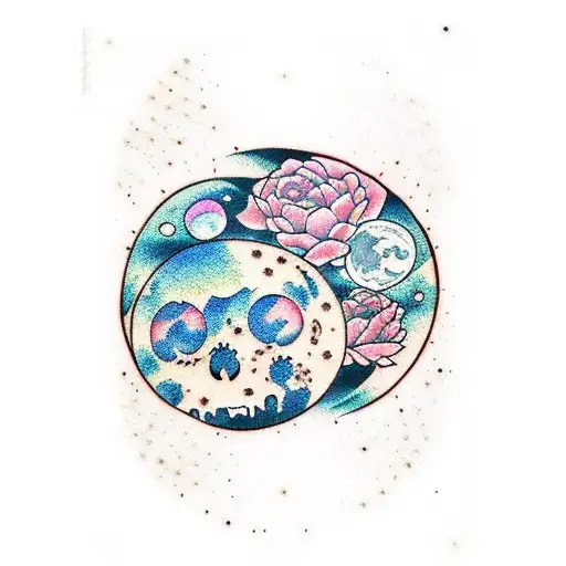 kid cudi moon tattoo design idea