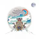 kid cudi moon tattoo design idea