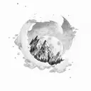 kid cudi moon tattoo design idea
