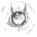 kid cudi moon tattoo design idea
