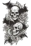 half evil vs half good  tattoo design idea