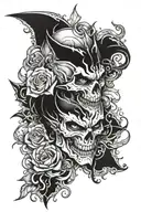 half evil vs half good  tattoo design idea