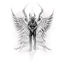 demon with wings tattoo design idea