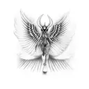 demon with wings tattoo design idea