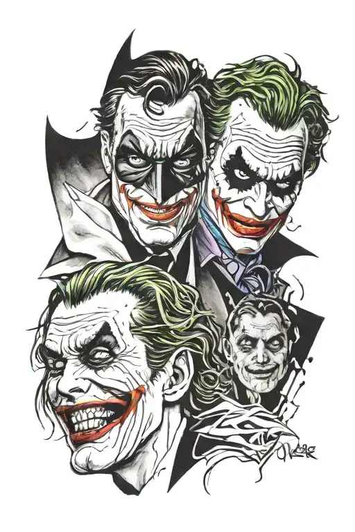 Batman and joker tattoo design idea