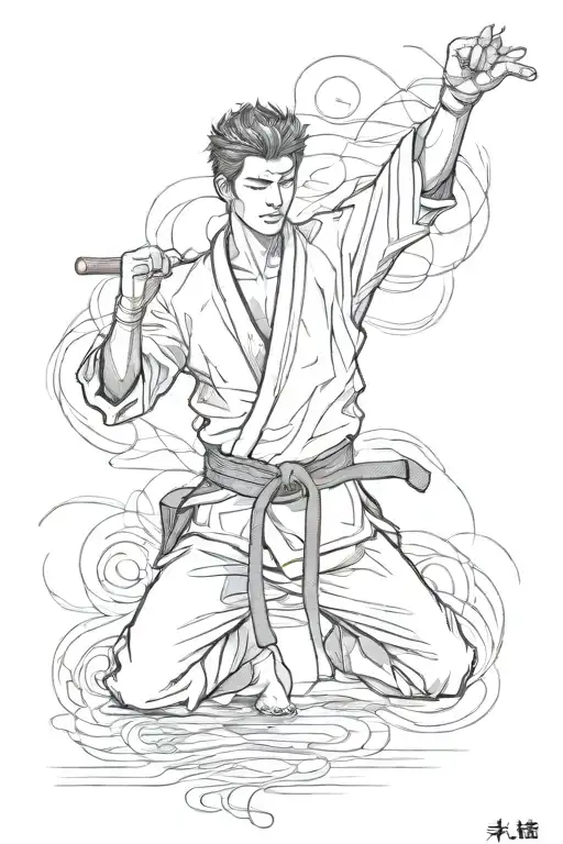 taekwondo black belt poomsae tattoo design idea