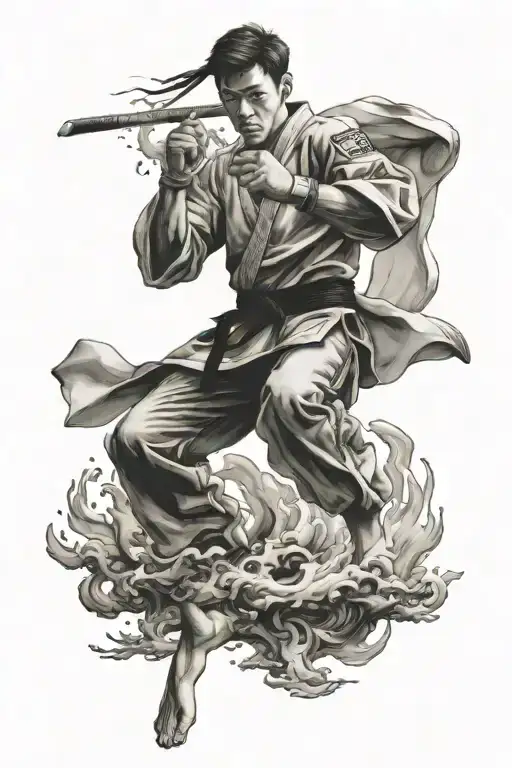 taekwondo black belt poomsae tattoo design idea