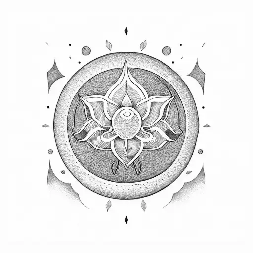 moon Lotus  tattoo design idea
