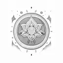 moon Lotus  tattoo design idea