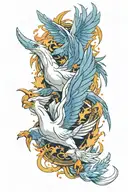 Lugia, moltres, zapdos and articuno from pokemon tattoo design idea