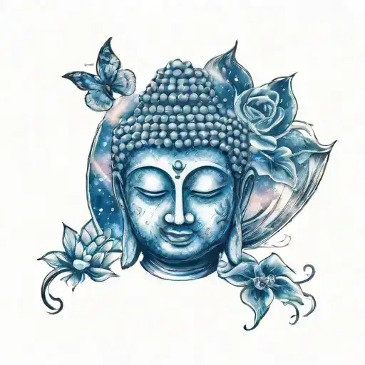 buddha galaxy tattoo design idea