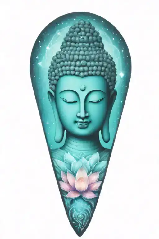 buddha lotus galaxy tattoo design idea