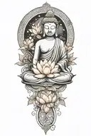 buddha lotus galaxy tattoo design idea