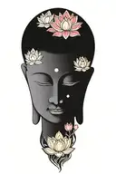 buddha lotus galaxy tattoo design idea