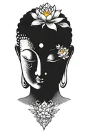 buddha lotus galaxy tattoo design idea