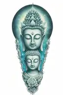 buddha lotus galaxy tattoo design idea