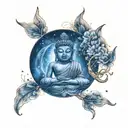 buddha galaxy tattoo design idea