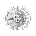 Sun and Moon tattoo design idea