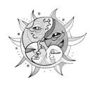 Sun and Moon tattoo design idea