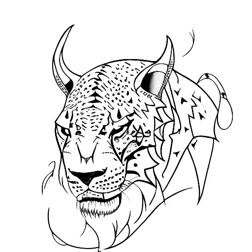 Fênix com pantera  tattoo design idea