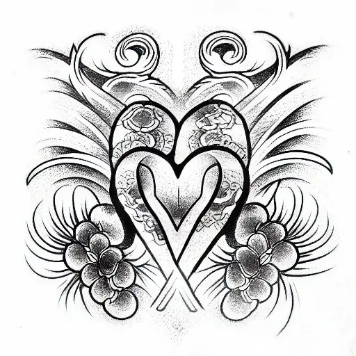 heart shapes tattoo design idea