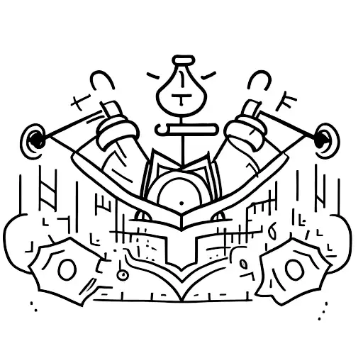 A minimalist tattoo of a dumbbell with a graduation cap on top, representing the balance between physical fitness and intellectual growth. tattoo design idea