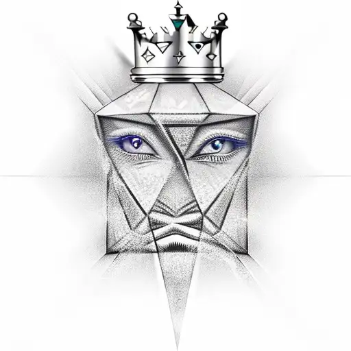 diamond shape with king chess piece tattoo design idea